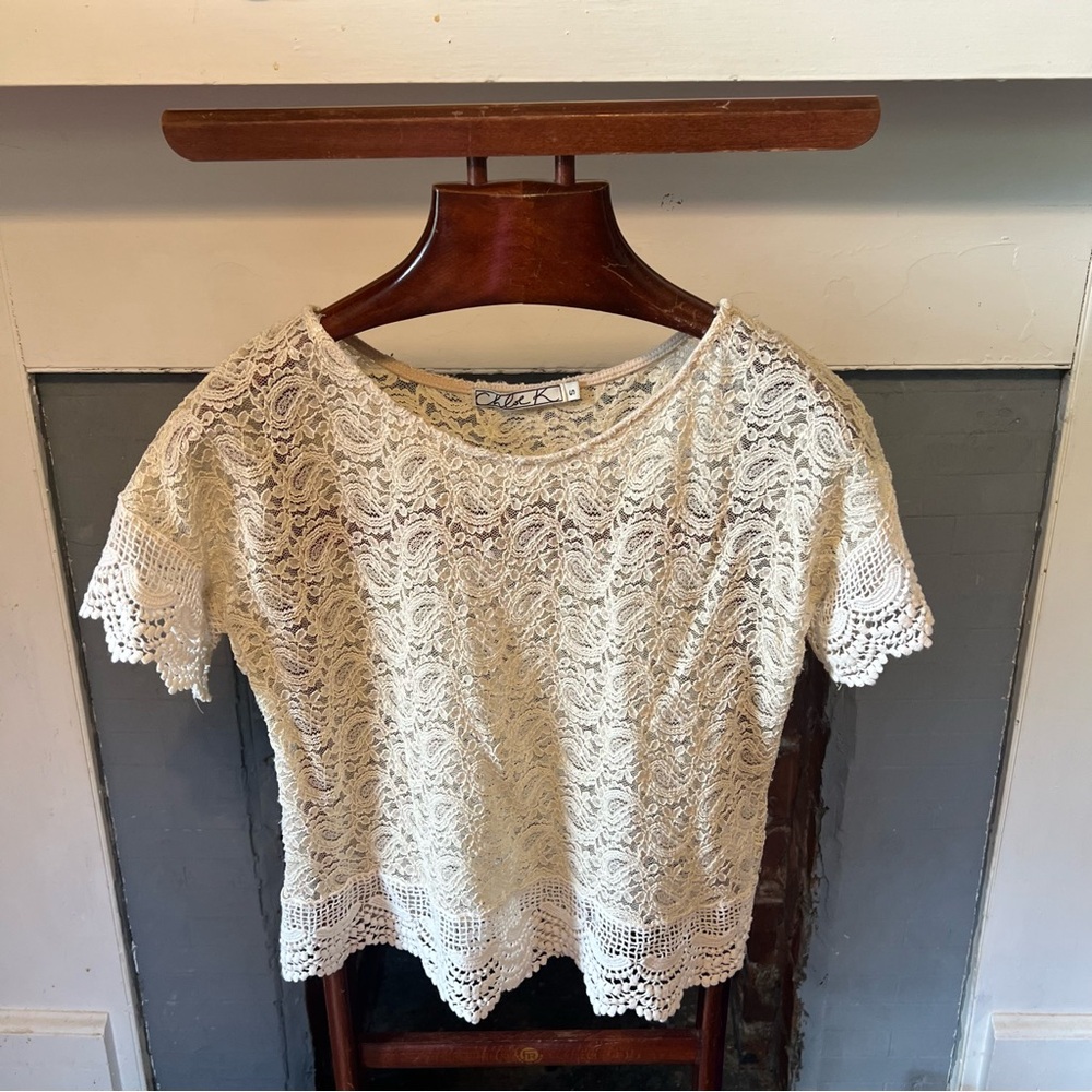 Cream lace top!